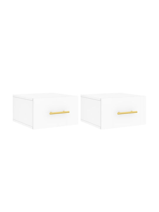 Комоди Дървени Бели 2бр 35x35x20см