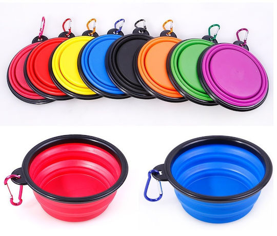 eBest Schalen aus Silikon Futter & Wasser für Hund & Katze 500ml in Blau Farbe