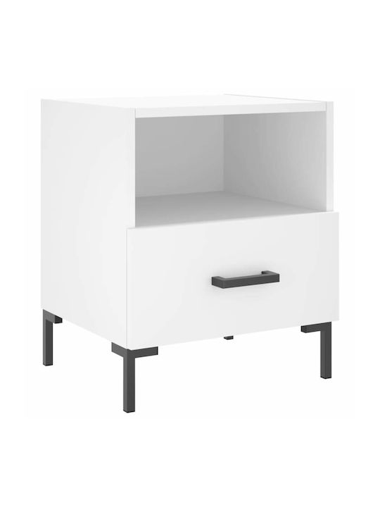 Wooden Bedside Table White 40x35x47.5cm