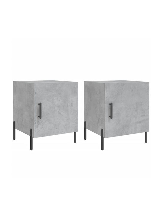 Wooden Bedside Tables 2pcs Gray 40x40x50cm