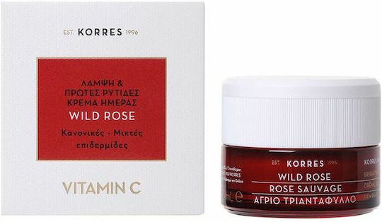 Korres Apothecary Wild Rose 24ωρη Ενυδατική & Αντιγηραντική Κρέμα-Gel Προσώπου με Υαλουρονικό Οξύ & Βιταμίνη C 40ml