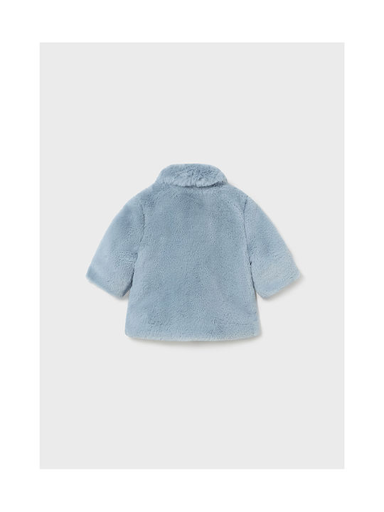 Mayoral Girls Fur Coat Light Blue