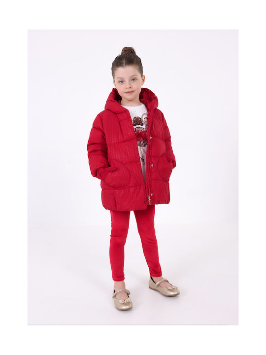 Mayoral Girls Casual Jacket Red with Ηood