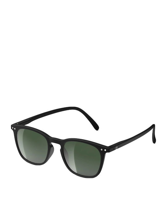 Izipizi #E Unisex Γυαλιά Ηλίου με Μαύρο Κοκκάλινο Σκελετό και Πράσινο Polarized Φακό