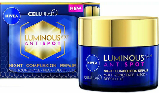 Nivea Cellular Luminous 630 Anti Spot Κρέμα Προσώπου Νυκτός για Ενυδάτωση, Αντιγήρανση & Ατέλειες με Υαλουρονικό Οξύ 50ml