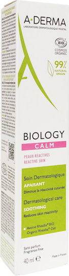 A-Derma Biology Calm 24-часов Хидратиращ Крем За Лице Против Зачервяване С Алое Вера 40ml