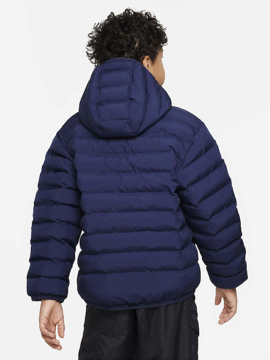 Kids' Sports Jacket Short with Hood Blue Sportswear