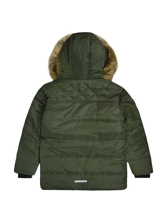 Kids' Casual Jacket Short with Hood Khaki