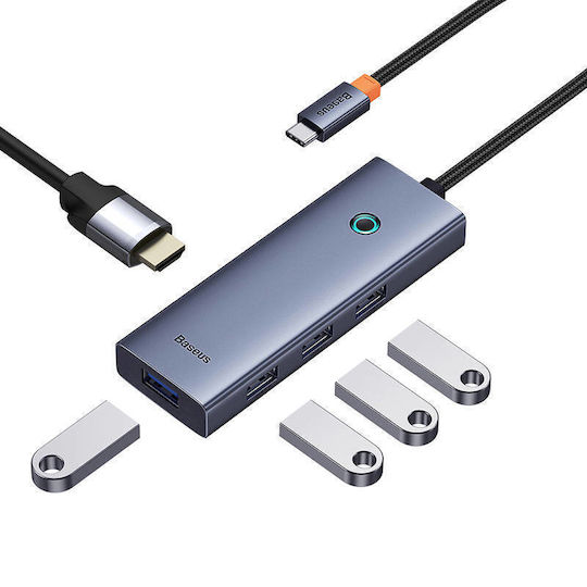 Baseus UltraJoy USB-C Docking Station με HDMI 4K Γκρι