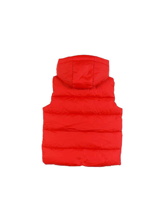 Timberland Boys Casual Jacket Red Sleeveless with Ηood