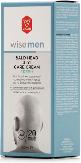 Wise Men Bald Head Care Fresh Ενυδατική Κρέμα Προσώπου Ημέρας με SPF20 & Κολλαγόνο 100ml