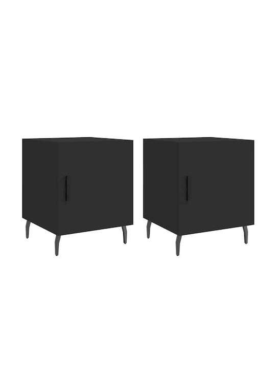 Noptiere Negre 2buc 40x40x50cm