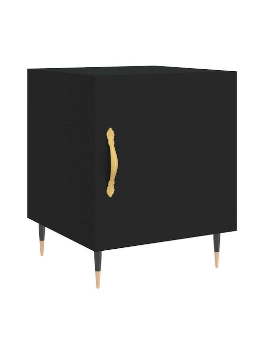 Wooden Bedside Table Black 40x40x50cm