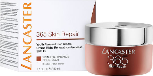 Lancaster 365 Skin Repair Rich Ενυδατική & Αντιγηραντική Κρέμα Προσώπου Ημέρας με SPF15 με Ρύζι & Προβιοτικά 50ml