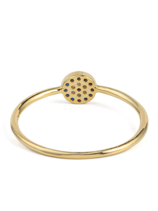 George Art Jewels Γυναικείο Δαχτυλίδι Βεράκι με Ζιργκόν από Ασήμι Επιχρυσωμένο
