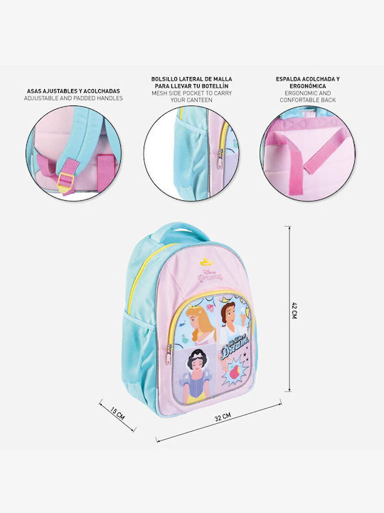 Cerda Ghiozdan Scoala Disney Prințese Tip de Spate Scoala Primara Multicolor cu Husă pentru Sticlă de Apă