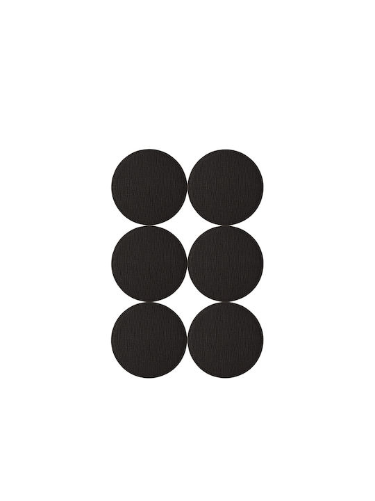 Smythson Round PU Black Coasters with Stand 11cm 6pcs