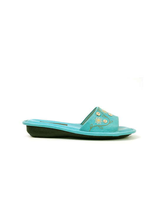 Castor Anatomic Anatomic Women's Leather Platform Wedge Sandals Turquoise