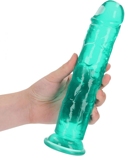 Shots Real Rock Crystal Clear Dildo realist cu ventuză Verde 23cm