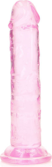 Shots Real Rock Crystal Clear Ρεαλιστικό Dildo με Βεντούζα Ροζ 14.5cm