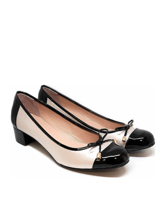 Leather White Medium Heels