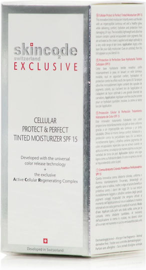 Skincode Exclusive Cellular Protect & Perfect Tinted Moisturizer Creme Gesicht Tag Gefärbt und SPF15 30ml