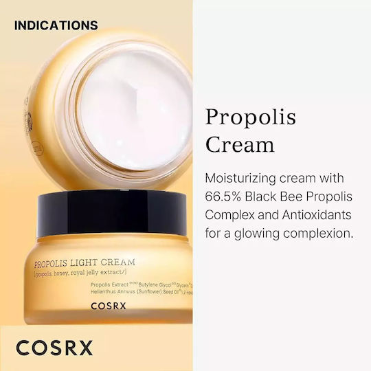 Cosrx Propolis Light Ενυδατική Κρέμα Προσώπου 65ml