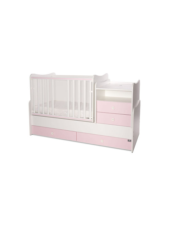 Lorelli Πολυμορφική Κούνια Combo White / Orchid Pink με Συρτάρι