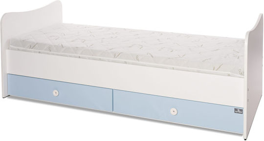 Lorelli Polymorphe Kinderbett Combo Weiß / Babyblau mit Schublade