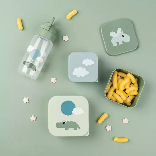 Done by Deer Happy Clouds Πλαστικό Παιδικό Σετ Φαγητού 0.24lt Πράσινο