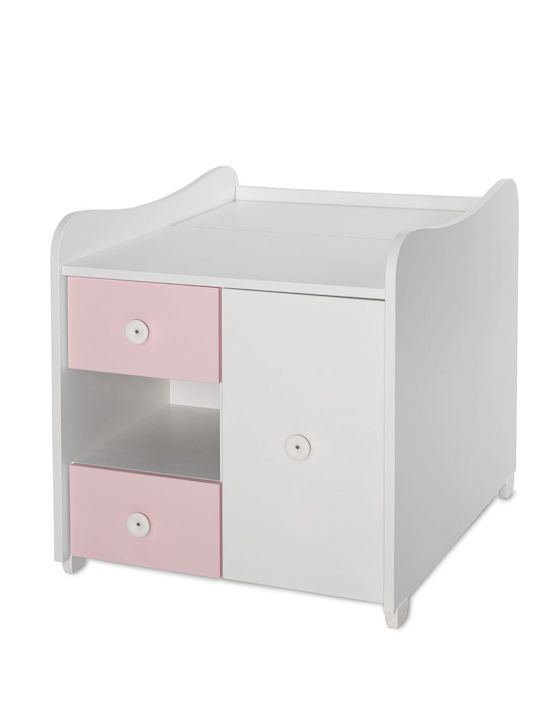 Lorelli Polymorphe Babybett Minimax Weiß/Rosa Pink mit Schublade