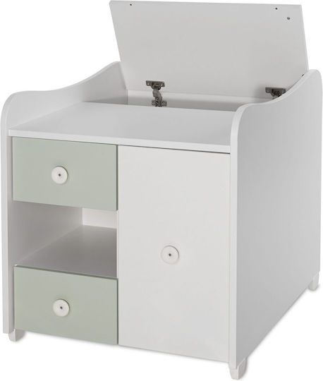 Lorelli Cabriolet Cuna Minimax Alb/Verde Lăptos Cu Sertar