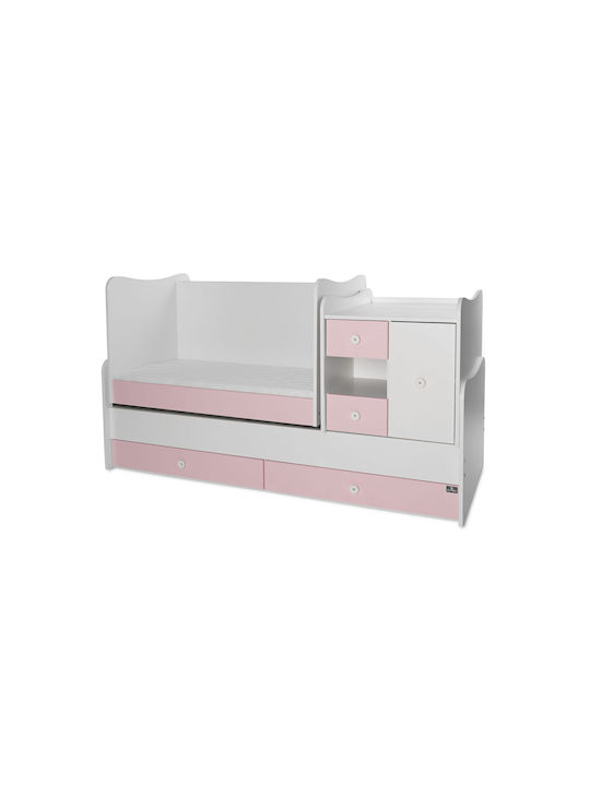 Lorelli Polymorphe Babybett Minimax Weiß/Rosa Pink mit Schublade