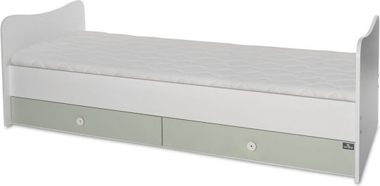 Lorelli Cabriolet Cuna Minimax Alb/Verde Lăptos Cu Sertar