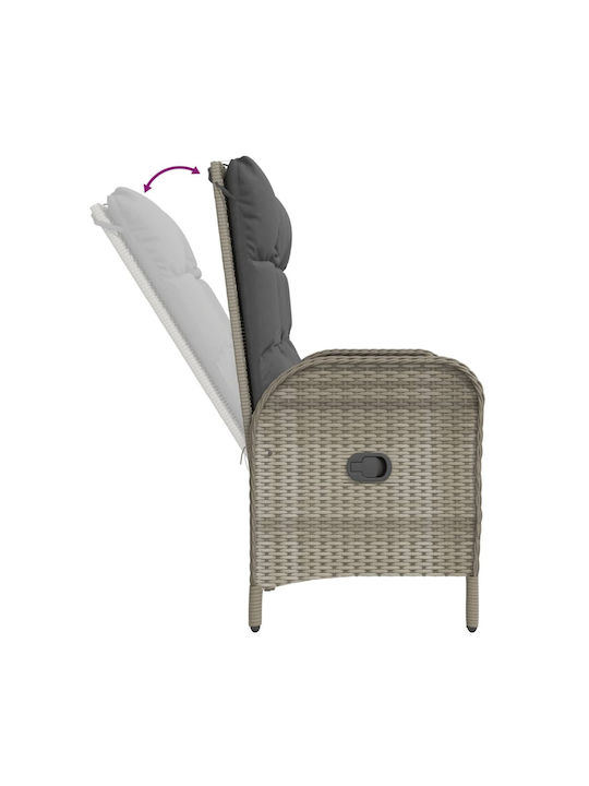 Garden & Outdoor Furniture Sets Dining Room Set 2 Pieces Grey with Pillows