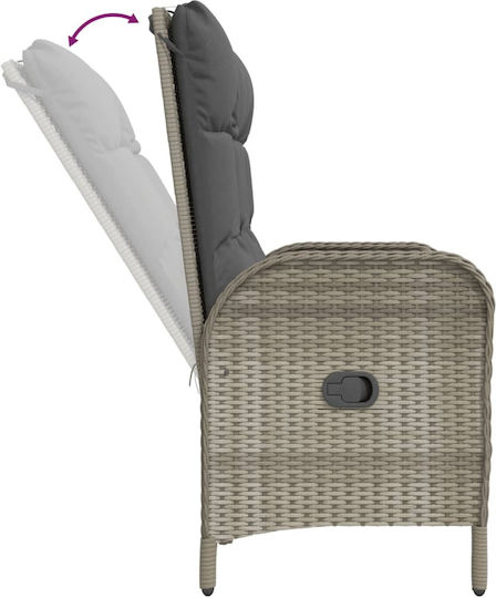 Garten- und Outdoor-Möbelsets 2 Stück Grau mit Kissen