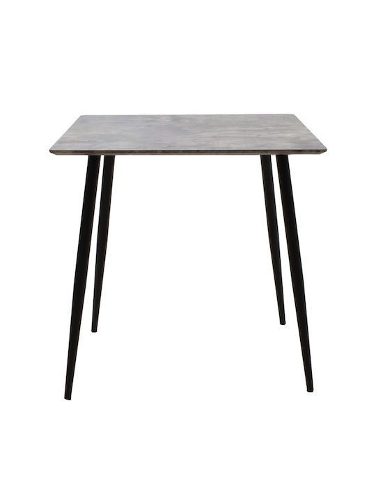 Cuba Table Dining Room Wooden Grey Cement - Black 70x70x75cm