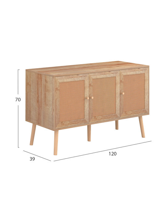 Μπουφές Colm Ξύλινος Μπεζ 120x39x70cm