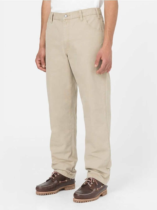 Duck Carpenter Trousers in Straight Line Beige