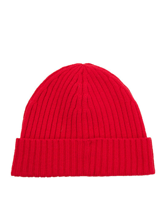Beanie Unisex Σκούφος Πλεκτός σε Κόκκινο χρώμα