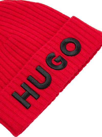 Beanie Unisex Σκούφος Πλεκτός σε Κόκκινο χρώμα