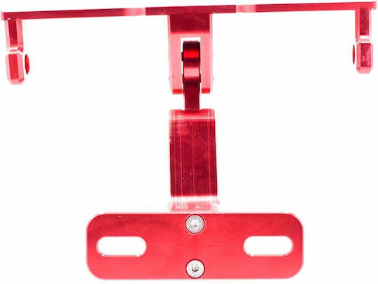 Foldable Motorcycle License Plate Holder DX-60 for Foldable Universal License Plate Holder Red