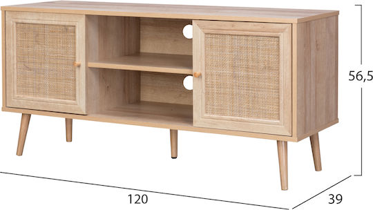 TV Stand Colm Natural L120xD39xH56.5cm