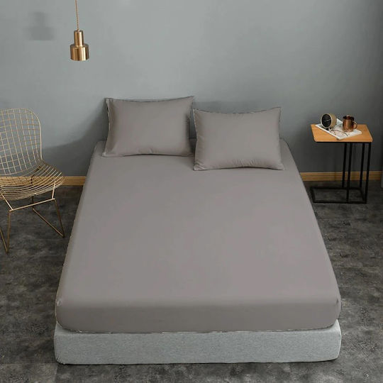 Le Blanc Cotton Line Pillowcase Set with Envelope Cover Grey 50x70cm.