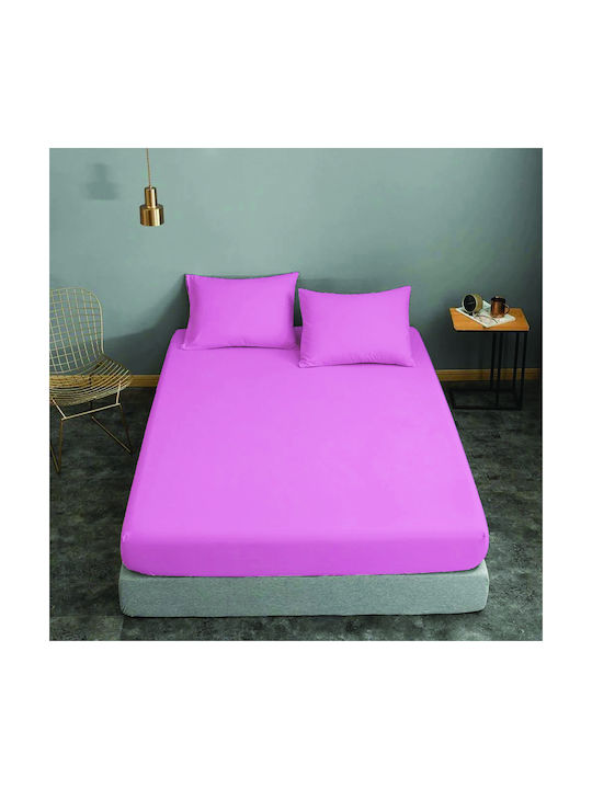 Le Blanc Cotton Line Pillowcase Set with Envelope Cover Lila 50x70cm.
