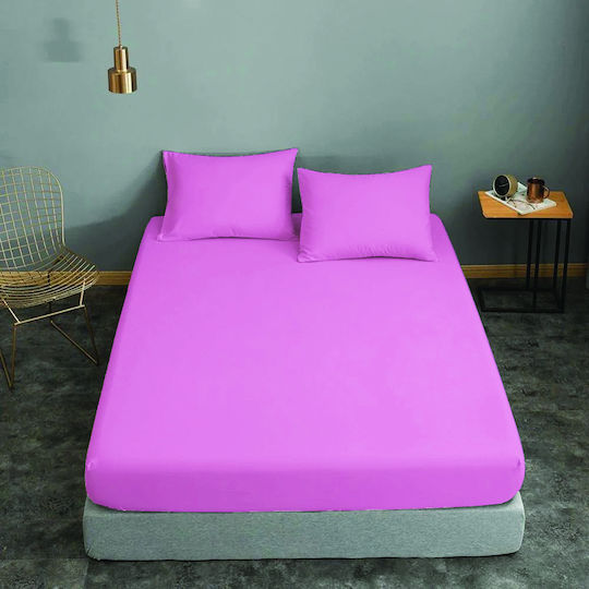 Le Blanc Cotton Line Pillowcase Set with Envelope Cover Lila 50x70cm.