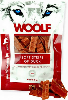 Woolf Soft Strips Λιχουδιές Σκύλου χωρίς Σιτηρά & Γλουτένη με Πάπια 100gr