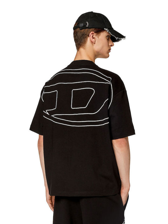 Diesel T-shirt Bărbătesc cu Mânecă Scurtă Negru