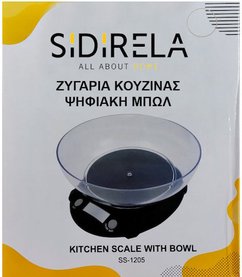 Sidirela Digital Kitchen Scale with Bucket up to 5kg Black E-0562