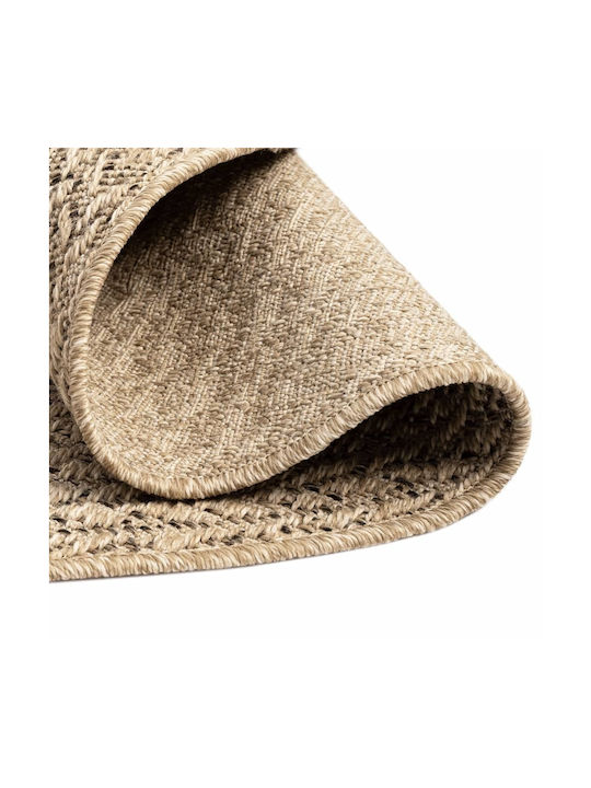 vidaXL Rug Outdoor Round Beige